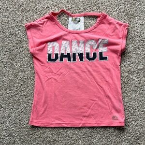 Pink "DANCE" Mesh-Back Active Tee